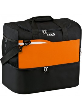 Sporttas Competition 2.0 met schoenvak zwart-fluo oranje